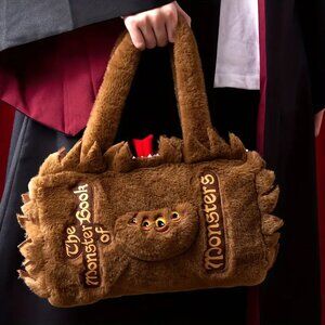 NEW Harry Potter Monster Book of Monsters Plush Furry Bag Purse Hagrid MINISO
